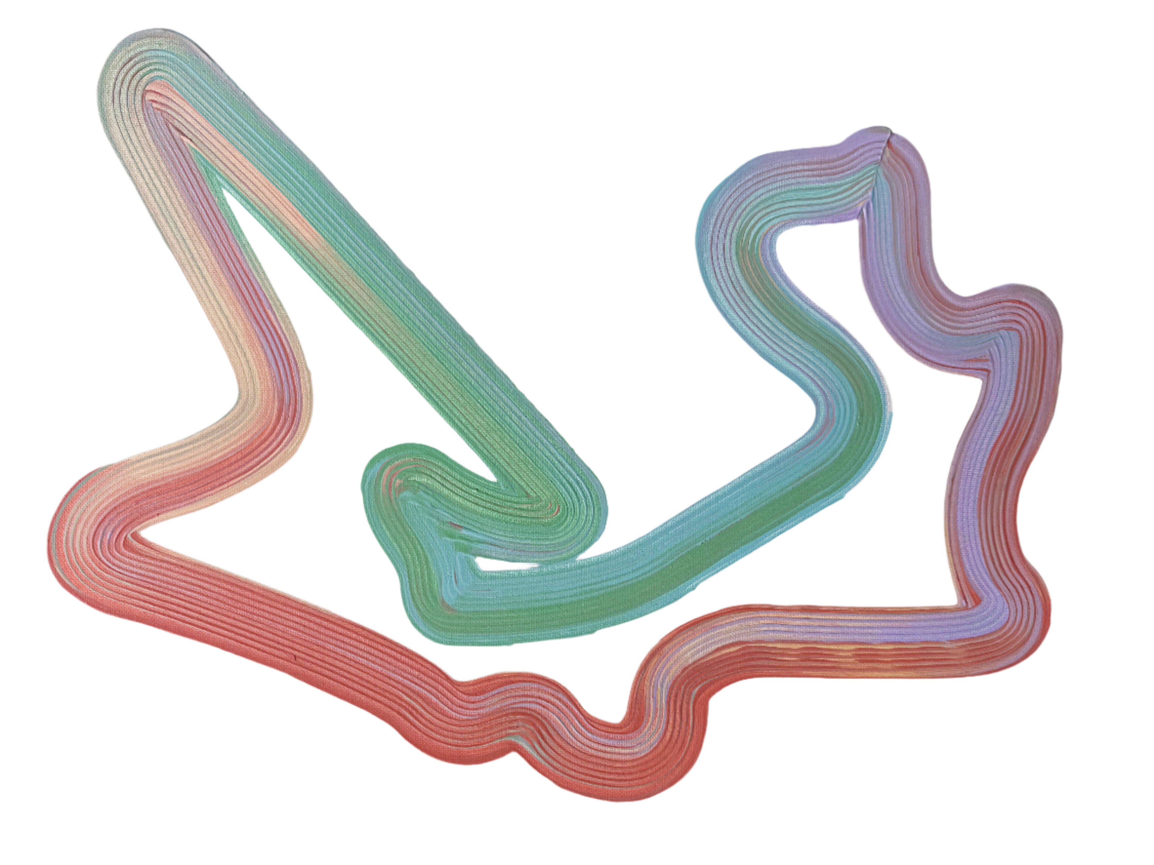 Acrylic painting of Qiddiya Speed Park race track layout