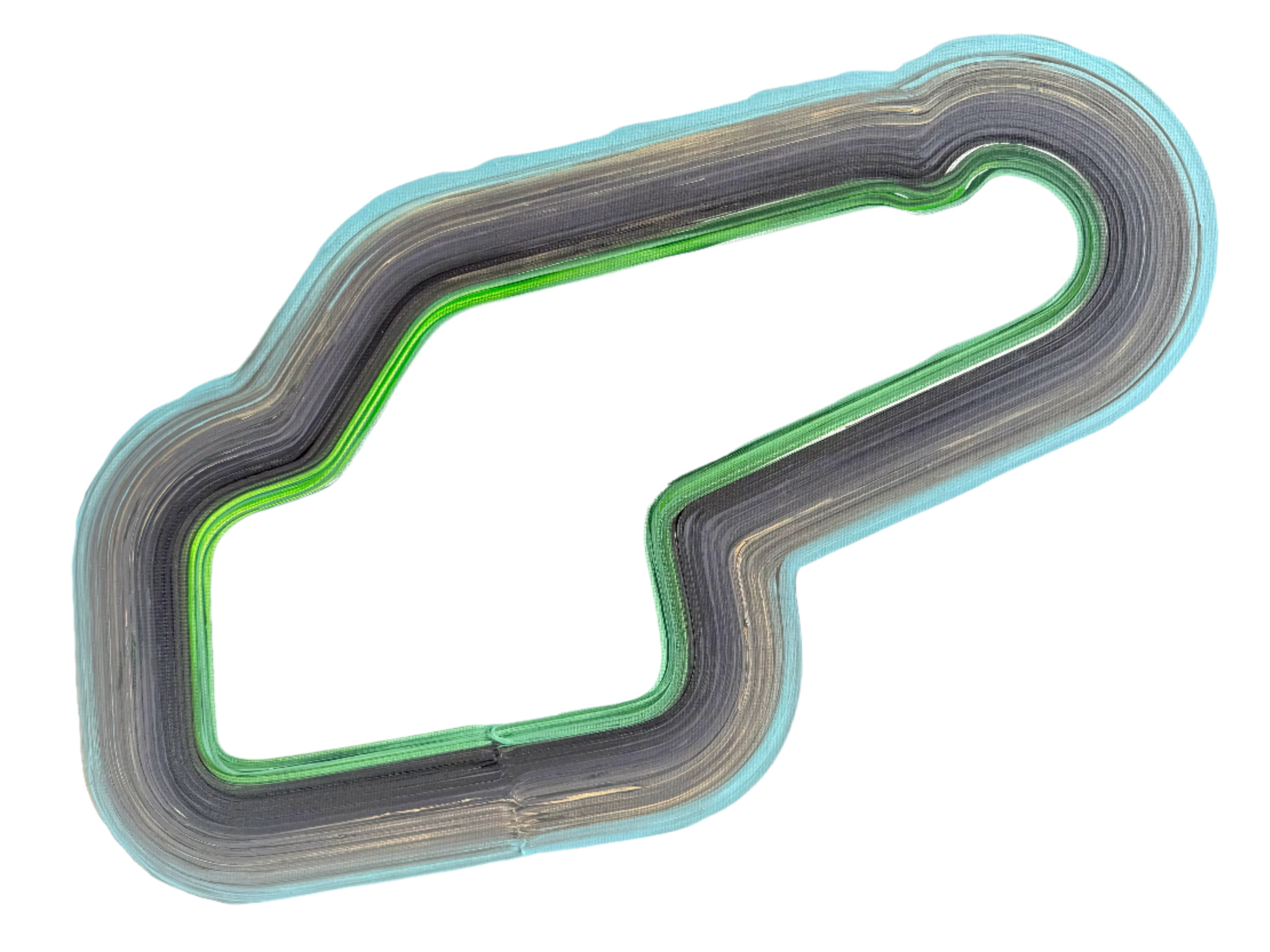 Acrylic painting of Watkins Glen race track in abstract style