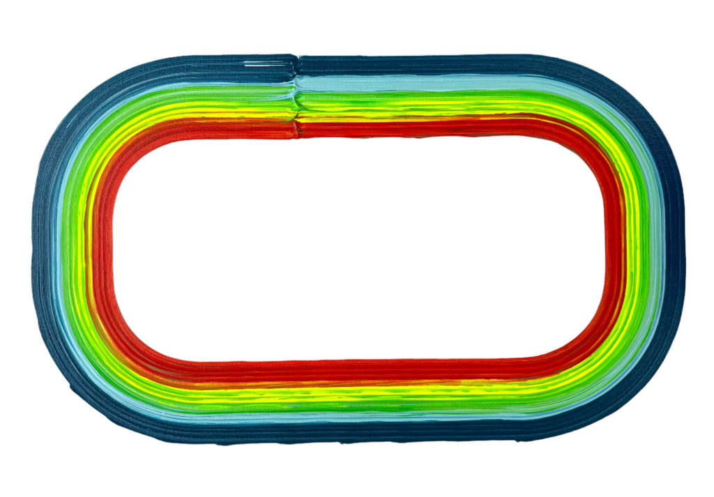 Acrylic painting of Indianapolis 4 race track in abstract style