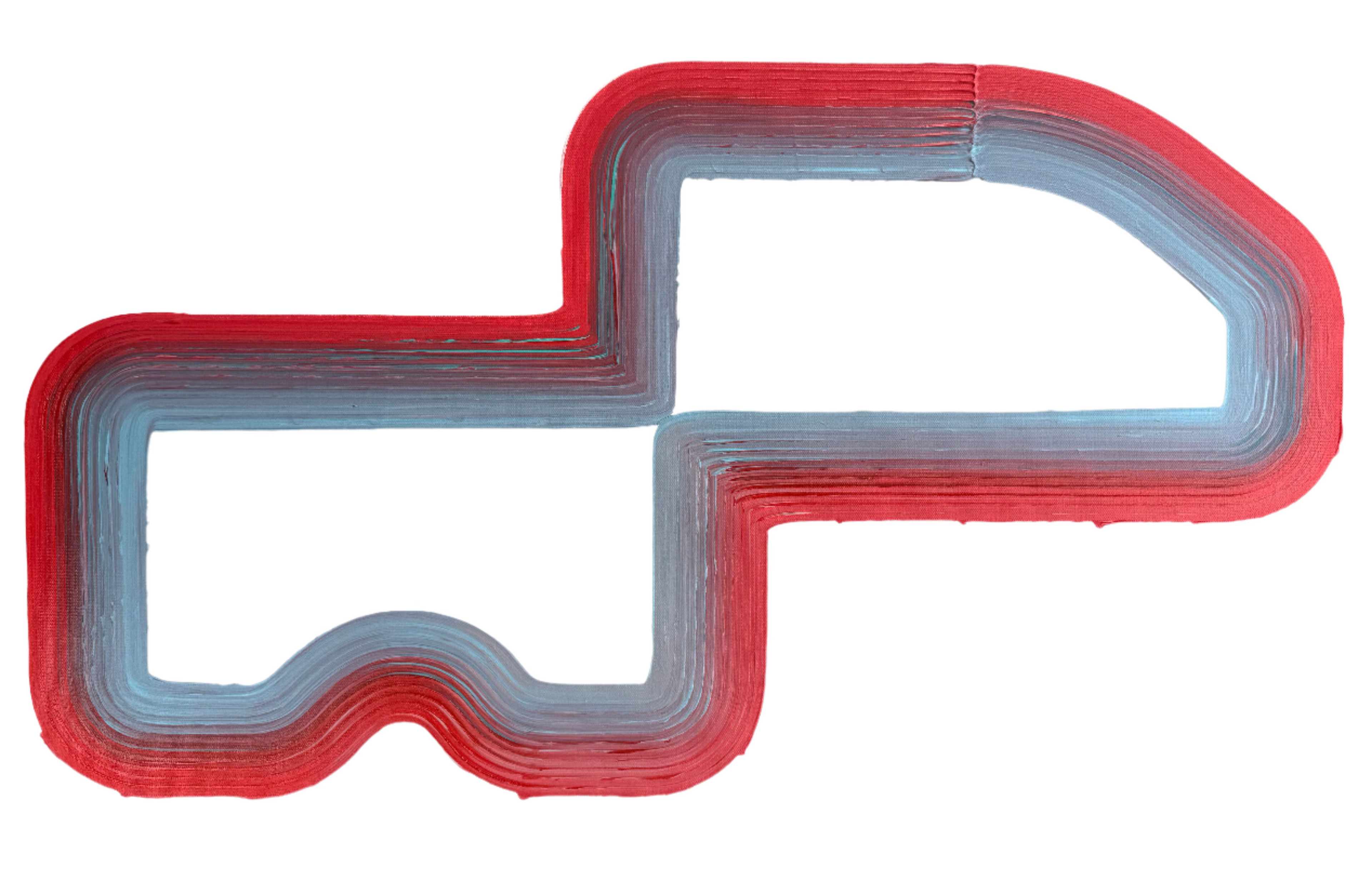 Acrylic painting of Chicago Street Course race track in abstract style