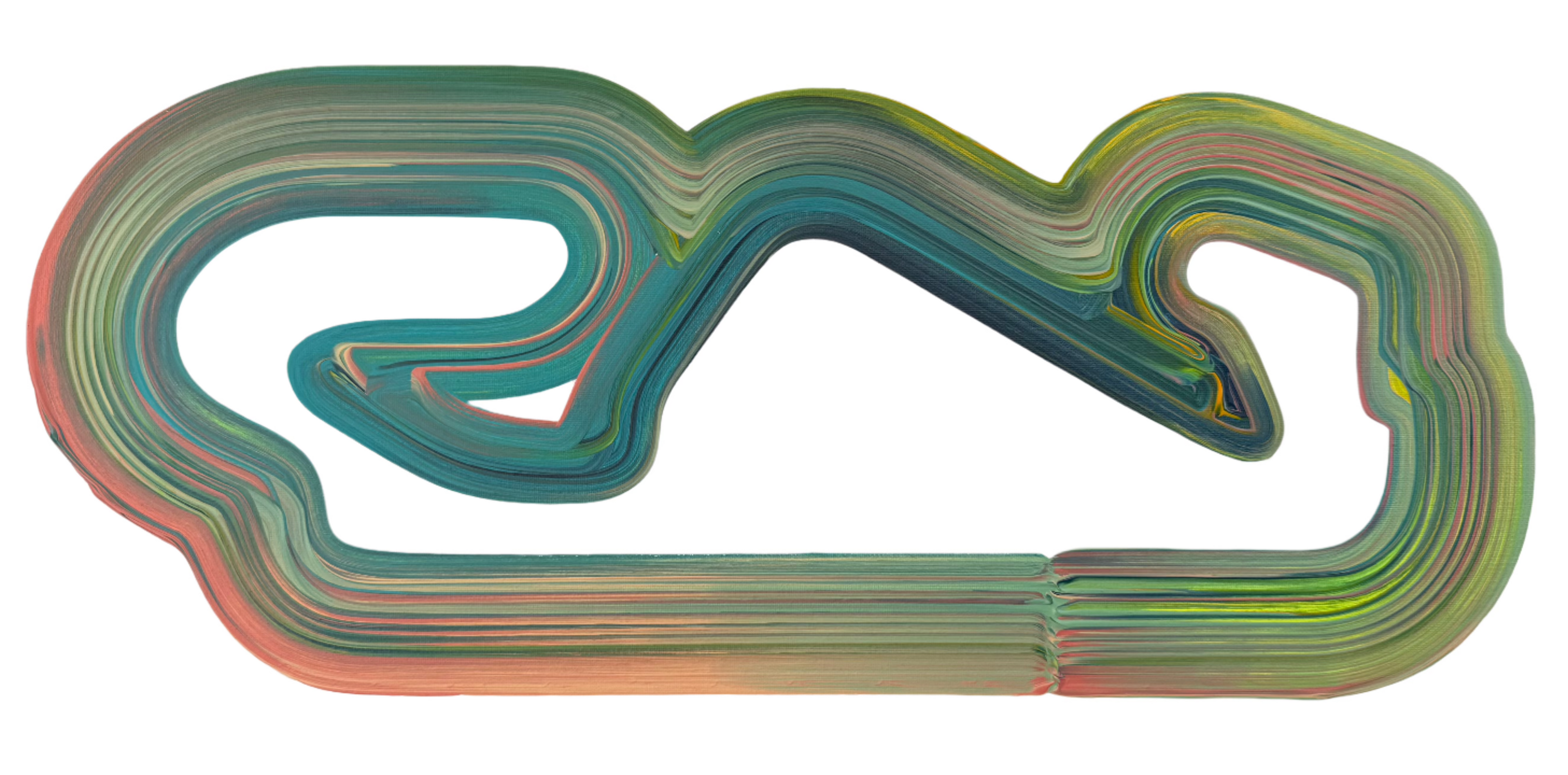 A modern original painting of the F1 track in Barcelona, Spain